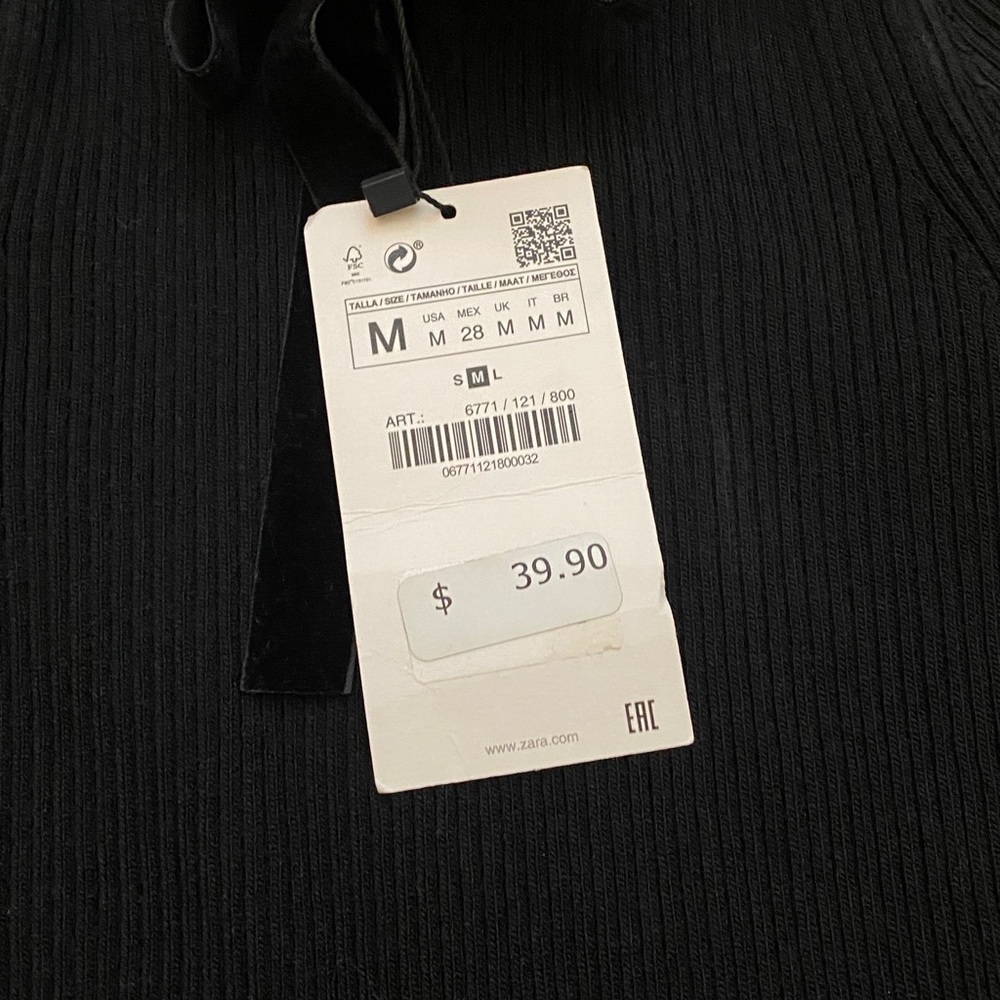 NWT Zara black ribbed turtle neck sweater - Picture 4 of 5